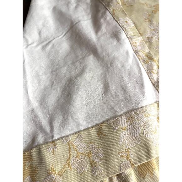 VTG 4 Panels Pinch Pleat Curtains Valance Blackout Soft Yellow Floral USA 24"x81 - Picture 4 of 11